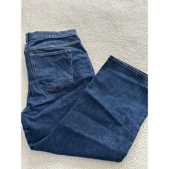 J. Crew Mid Rise Flare Crop Button Fly Dark Wash Signature Stretch Jeans Sz 34 - Picture 2 of 13